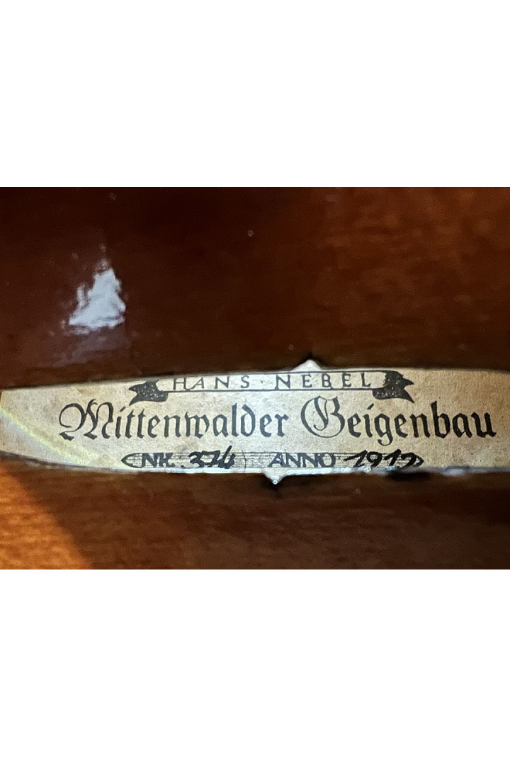 Nebel Hans - Werkstatt - Mittenwalder Geigenbau 1912 - G-653